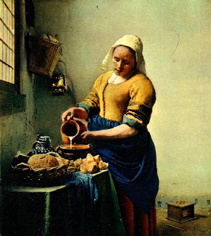 Jan Vermeer mjolkpigan oil painting picture